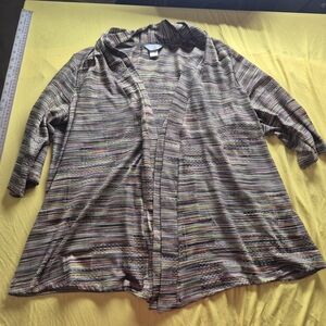 Lightweight Multicolor Striped Open Cardigan